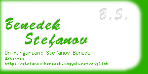 benedek stefanov business card